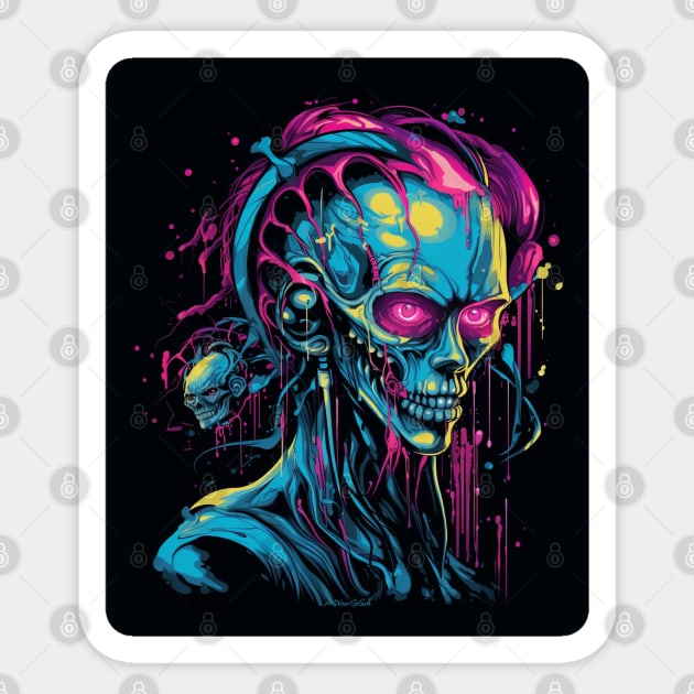 Splash Zombie Girl 6 Sticker by ArtWearSplash